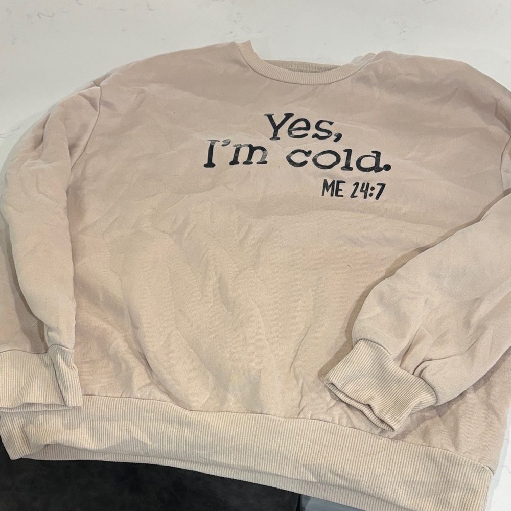 Beige Graphic Sweater